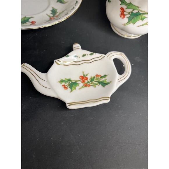 Vintage 1992 Waldman House Teacup,Saucer & Tea Bag CUP OF CHRISTMAS TEA Tom Hegg - Picture 6 of 11